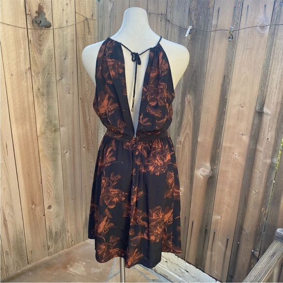 Madewell x No.6 Silk Keyhole Halter Dress with Pockets in Etched Floral size 4 - Picture 9 of 12